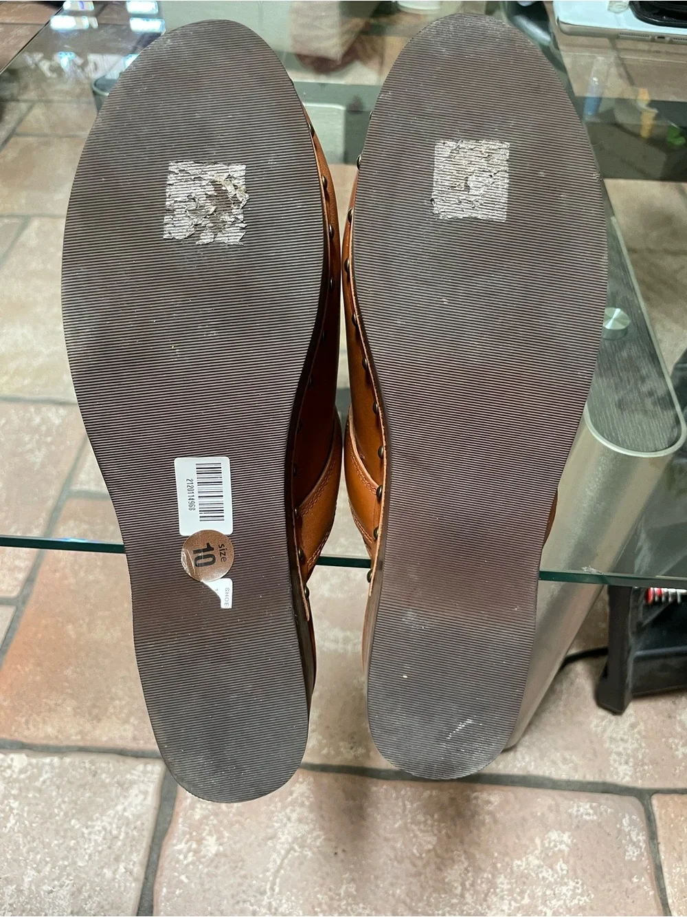 Madewell Cognac Leather Studded Clog Mules - Picture 7 of 7